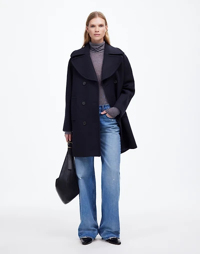 Oversized-Collar Peacoat in Insuluxe Fabric | Madewell