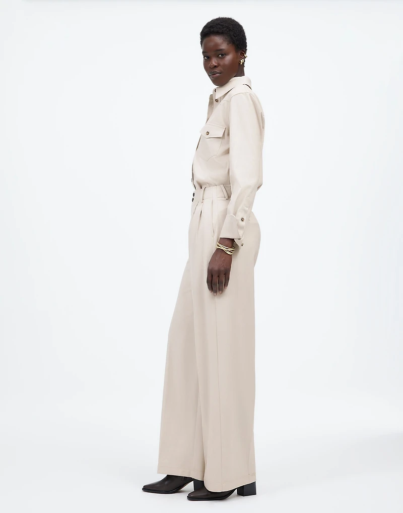 The Harlow Wide-Leg Trouser in Brushed Twill | Madewell