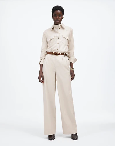 The Harlow Wide-Leg Trouser in Brushed Twill | Madewell