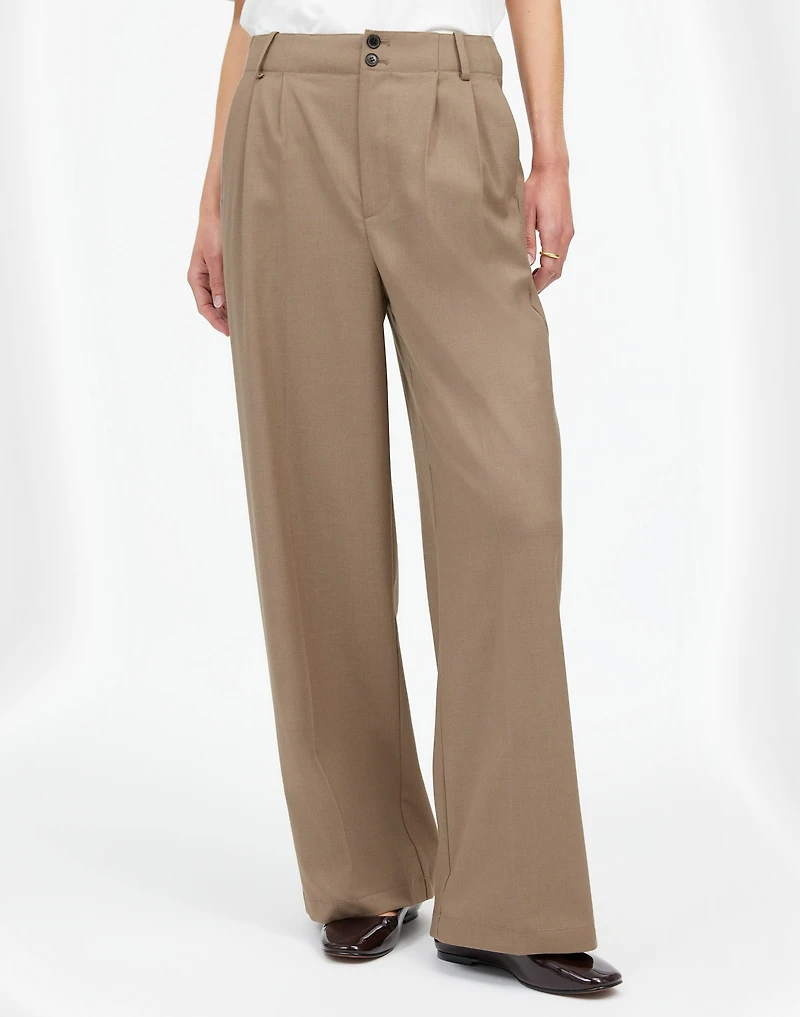 The Petite Harlow Wide-Leg Trouser in Brushed Twill | Madewell