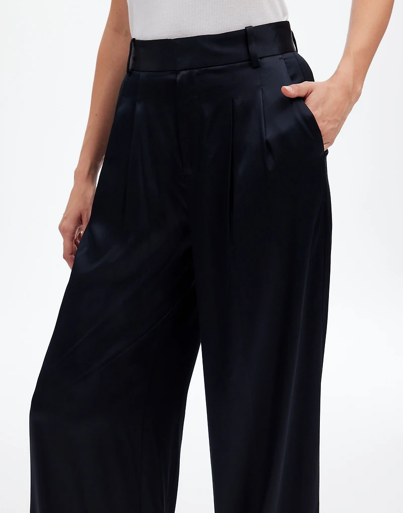The Harlow Superwide-Leg Stretch Satin | Madewell