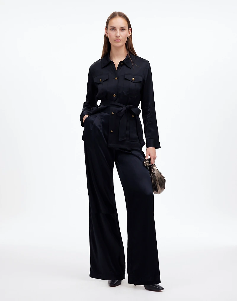 The Harlow Superwide-Leg Stretch Satin | Madewell