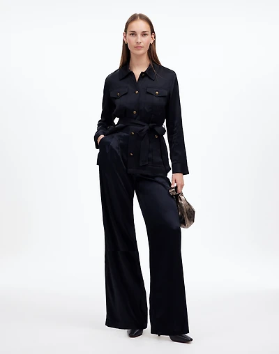 The Harlow Superwide-Leg Stretch Satin | Madewell