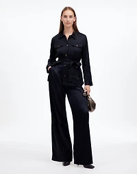 The Harlow Superwide-Leg Stretch Satin | Madewell