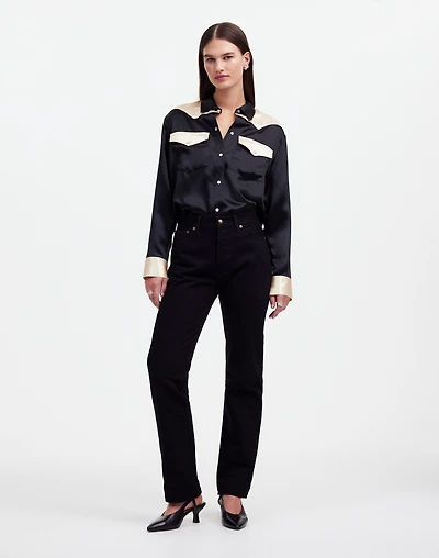 Alexa Chung for Madewell High-Rise Straight Jean Outridge Wash |