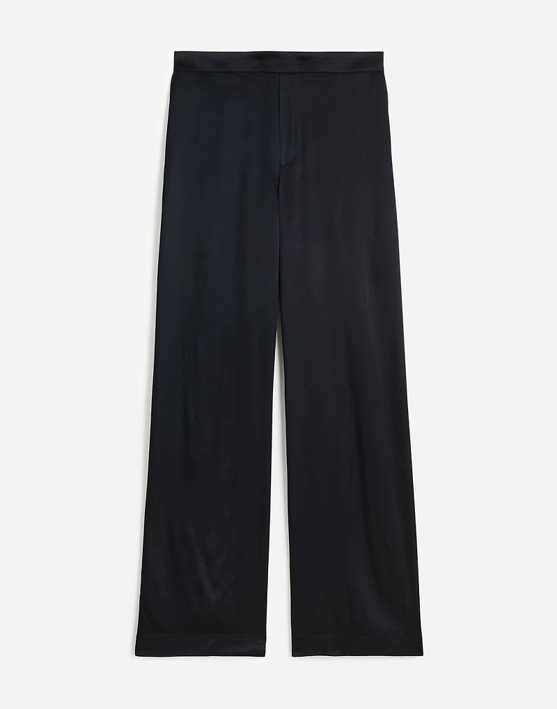 Pull-On Straight Pants in Stretch Satin | Madewell