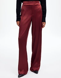 Pull-On Straight Pants Stretch Satin | Madewell