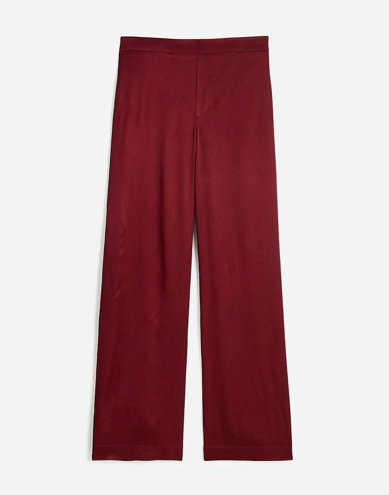 Pull-On Straight Pants Stretch Satin | Madewell