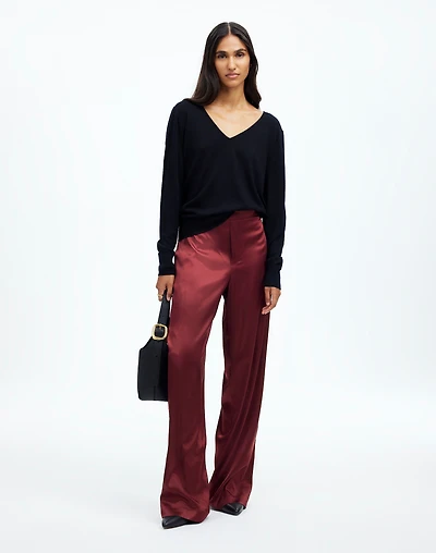 Pull-On Straight Pants Stretch Satin | Madewell