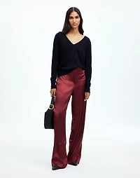 Pull-On Straight Pants Stretch Satin | Madewell