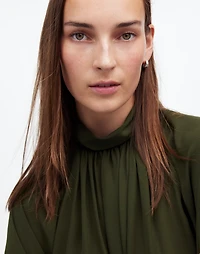 Turtleneck Long-Sleeve Top in Chiffon | Madewell