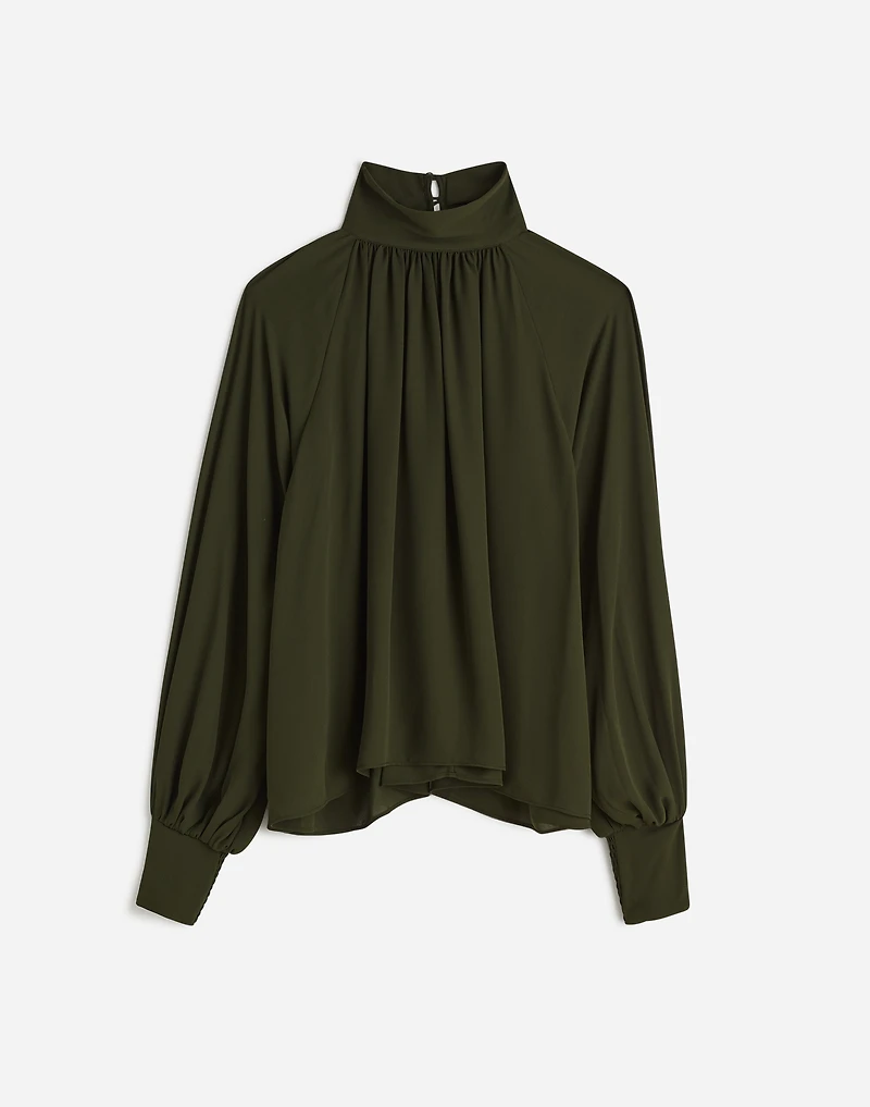 Turtleneck Long-Sleeve Top in Chiffon | Madewell