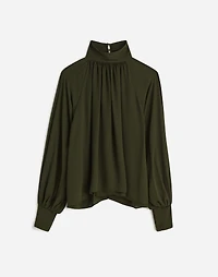 Turtleneck Long-Sleeve Top in Chiffon | Madewell