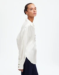 Relaxed Dolman Button-Up Shirt in Satin | Madewell