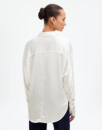 Relaxed Dolman Button-Up Shirt in Satin | Madewell