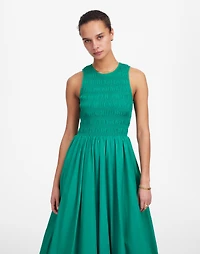 The Melody Bubble-Hem Smocked Midi Dress Poplin | Madewell