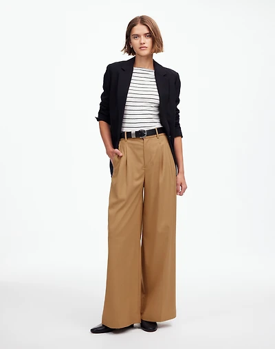 The Harlow Superwide-Leg Trouser in Brushed Twill