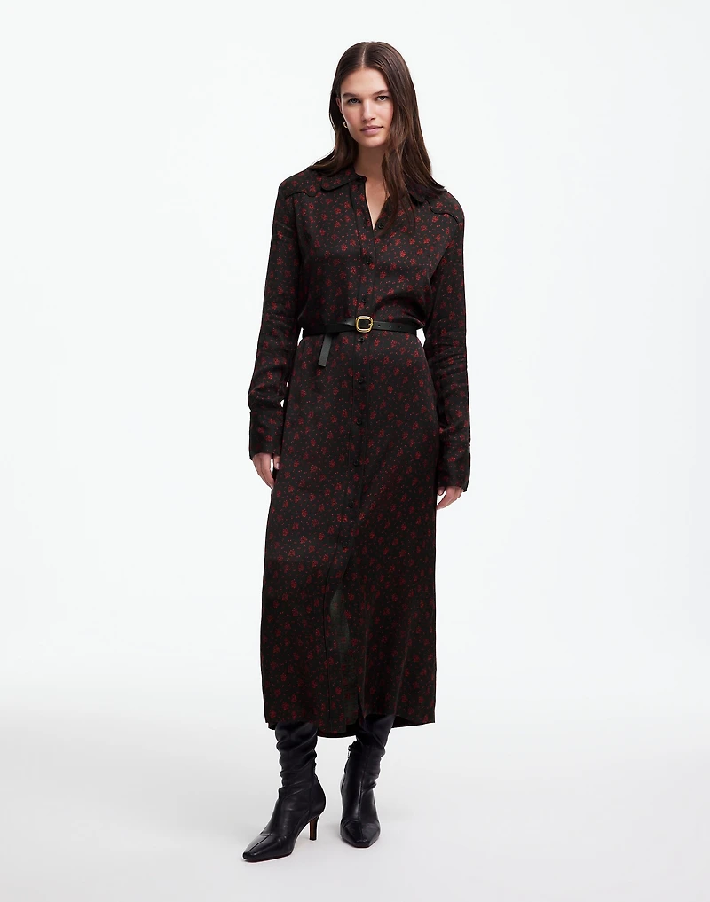 Button-Front Midi Shirtdress Floral | Madewell