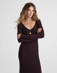The Signature Knit V-Neck Midi Dress | Madewell