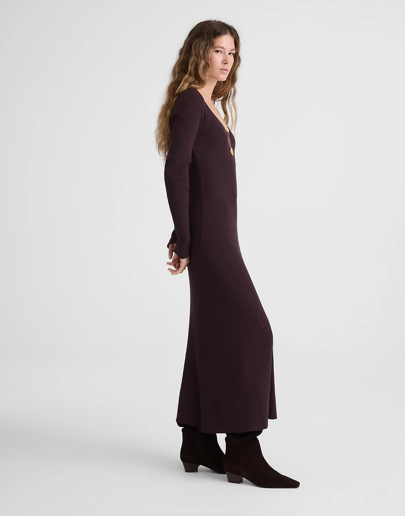 The Signature Knit V-Neck Midi Dress | Madewell