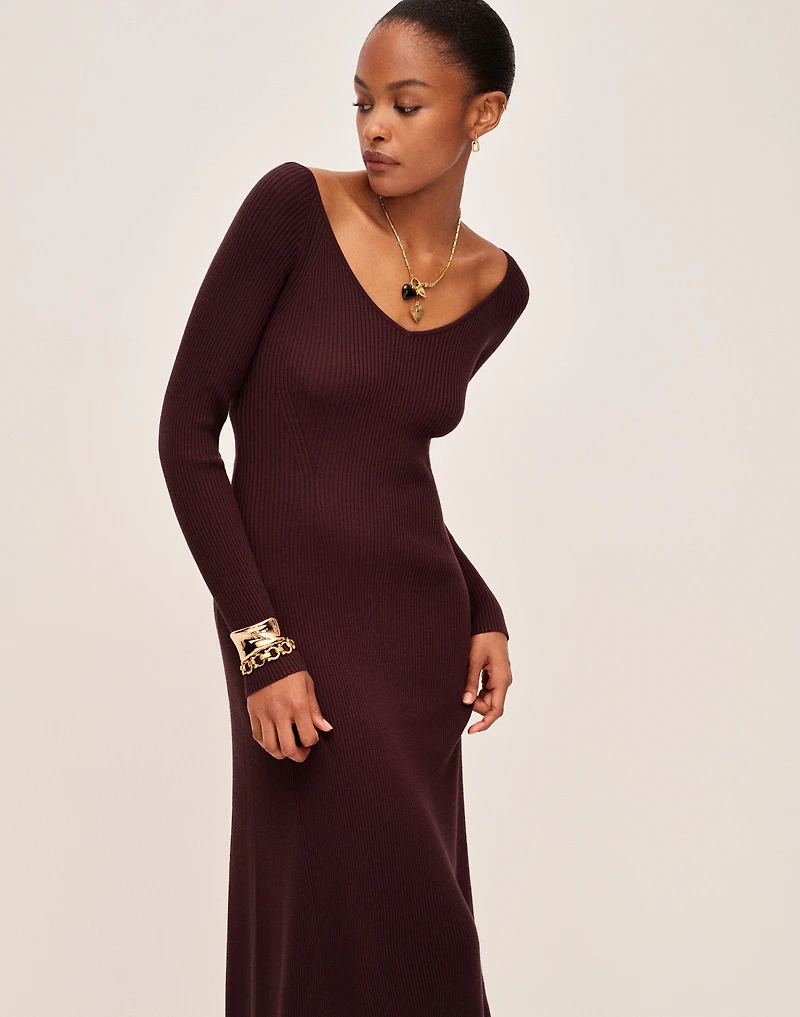 The Signature Knit V-Neck Midi Dress | Madewell