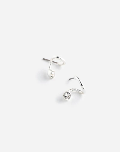 Floating Crystal Huggie Hoop Earrings | Madewell