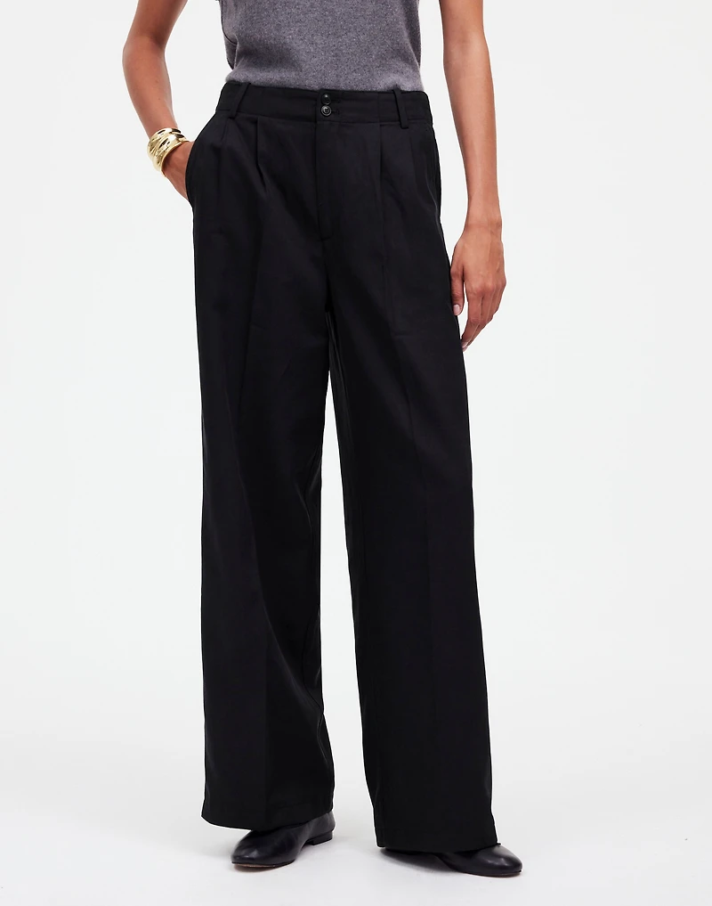 The Harlow Wide-Leg Pant Drapey Twill | Madewell