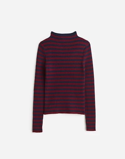 Cotton Mockneck Sweater in Stripe | Madewell