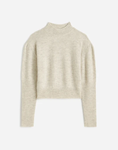 Alpaca-Blend Mockneck Puff Sleeve Sweater | Madewell