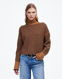 Wool Waffle-Knit Turtleneck Stripe | Madewell