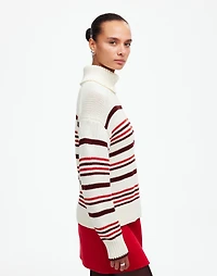 Ribbed Cotton Turtleneck Sweater Stripe | Madewell