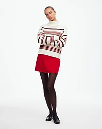 Ribbed Cotton Turtleneck Sweater Stripe | Madewell
