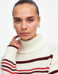 Ribbed Cotton Turtleneck Sweater Stripe | Madewell