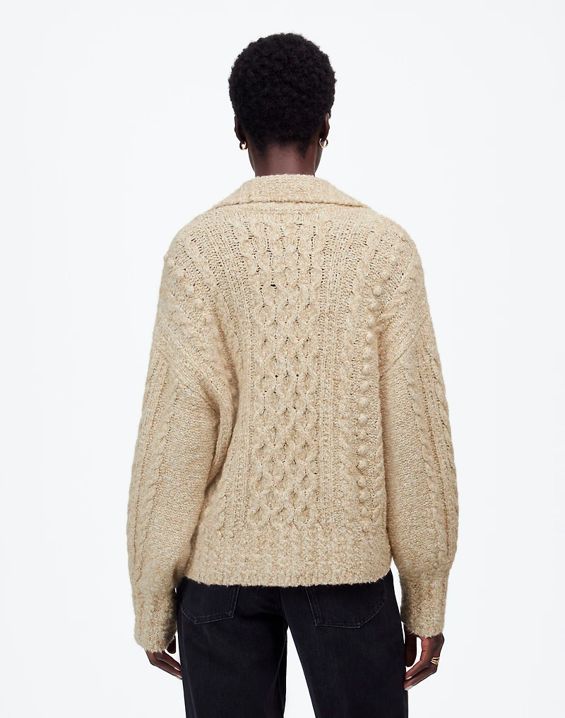 Cotton-Merino Wool Blend Cable-Knit Sweater | Madewell