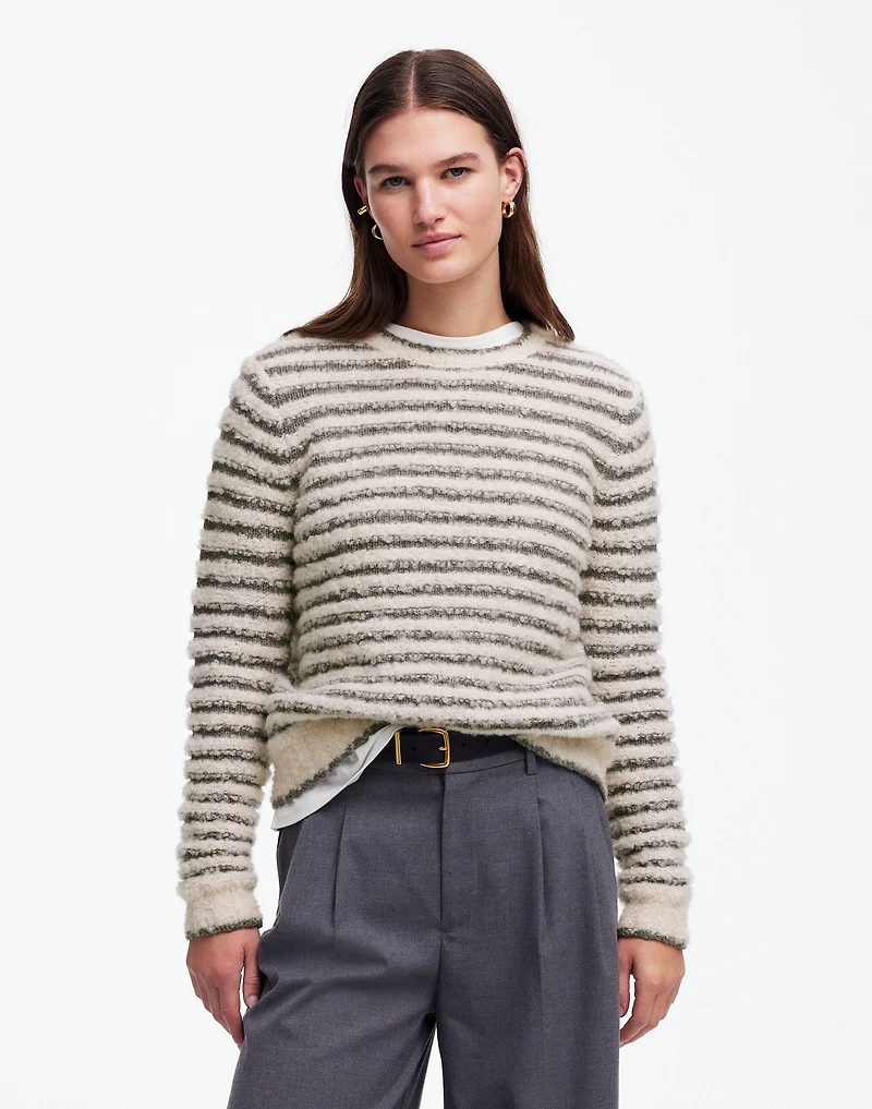 Bouclé-Knit Crewneck Sweater | Madewell