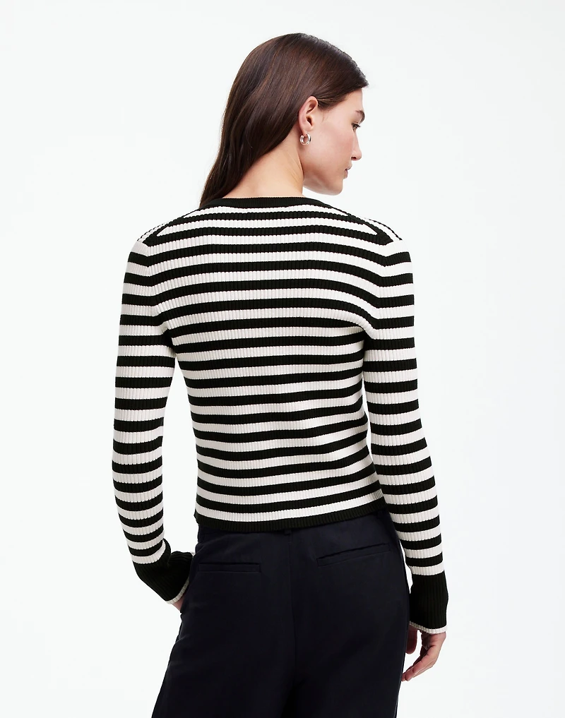 Zip-Front Cardigan in Stripe | Madewell