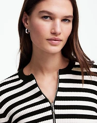 Zip-Front Cardigan in Stripe | Madewell
