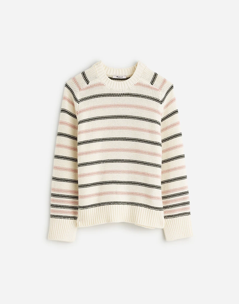 Cotton Crewneck Sweater Stripe | Madewell
