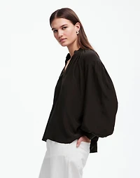 Shirred Long-Sleeve Top Silk | Madewell