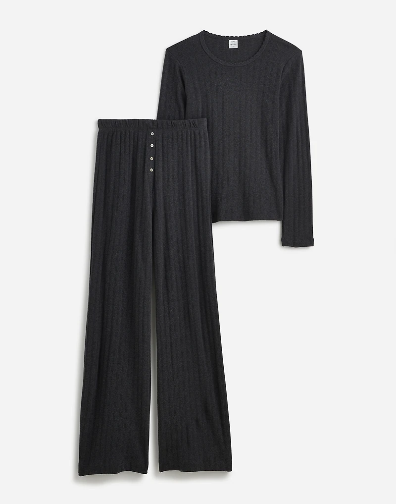 Madewell x LESET Pointelle Perfect Tee & Pant Set |