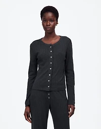 Madewell x LESET Pointelle Classic Crew Cardigan |
