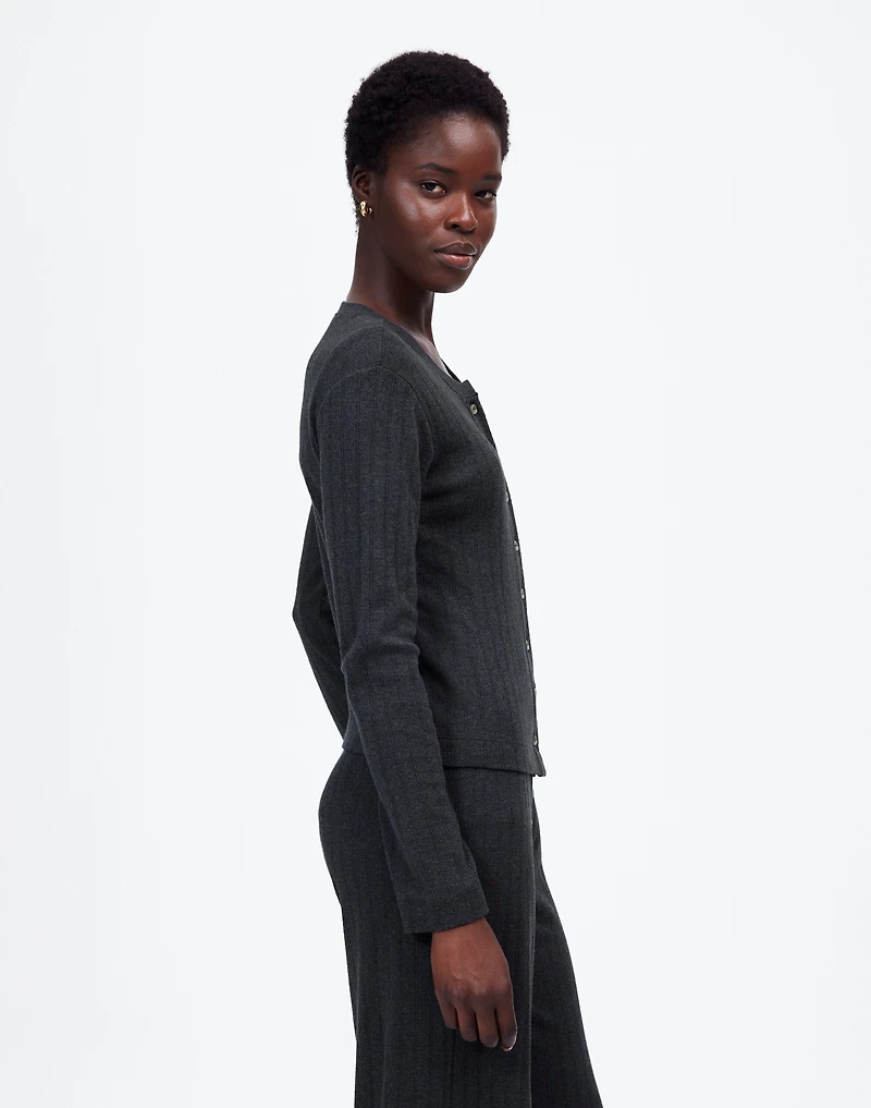 Madewell x LESET Pointelle Classic Crew Cardigan |