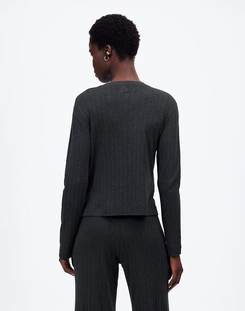 Madewell x LESET Pointelle Classic Crew Cardigan |