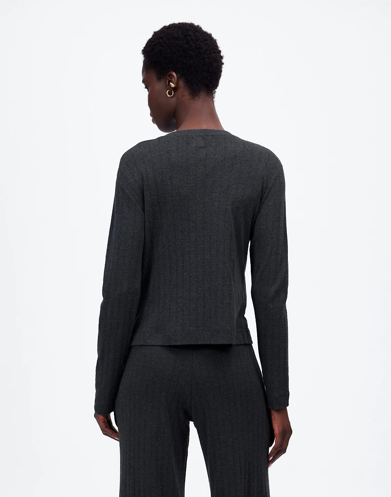 Madewell x LESET Pointelle Classic Crew Cardigan |