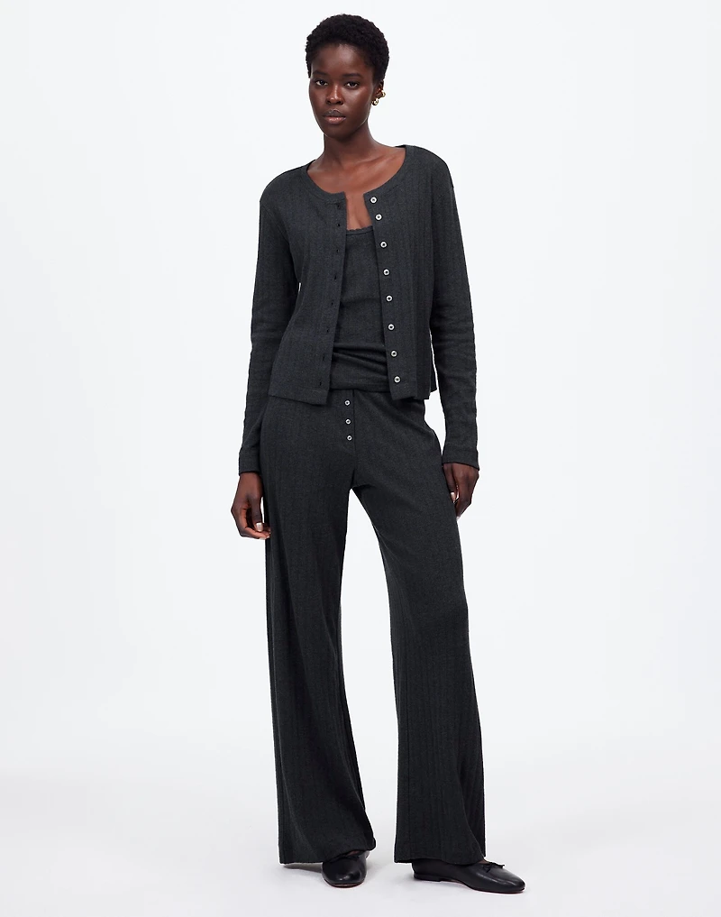 Madewell x LESET Pointelle Classic Crew Cardigan |
