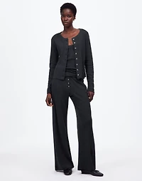 Madewell x LESET Pointelle Classic Crew Cardigan |