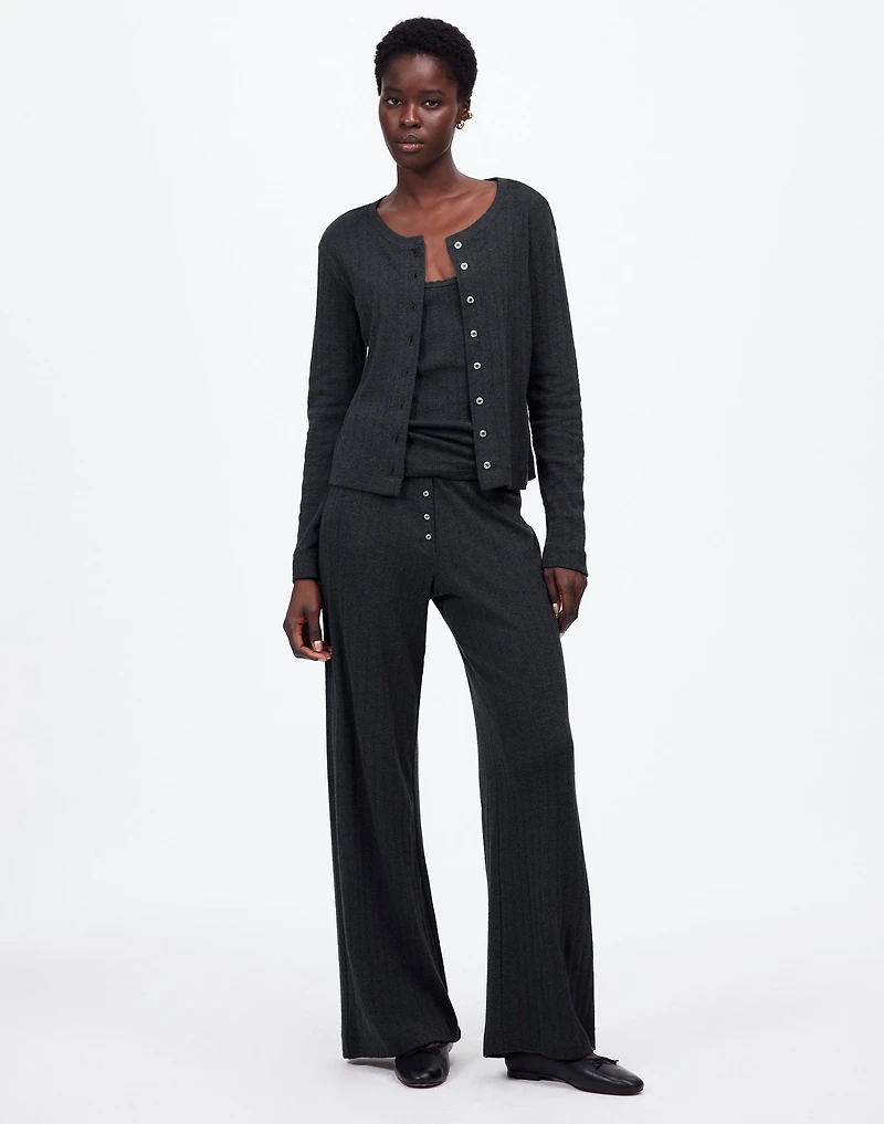 Madewell x LESET Pointelle Classic Crew Cardigan |