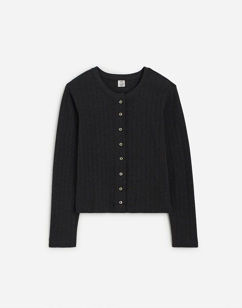 Madewell x LESET Pointelle Classic Crew Cardigan |
