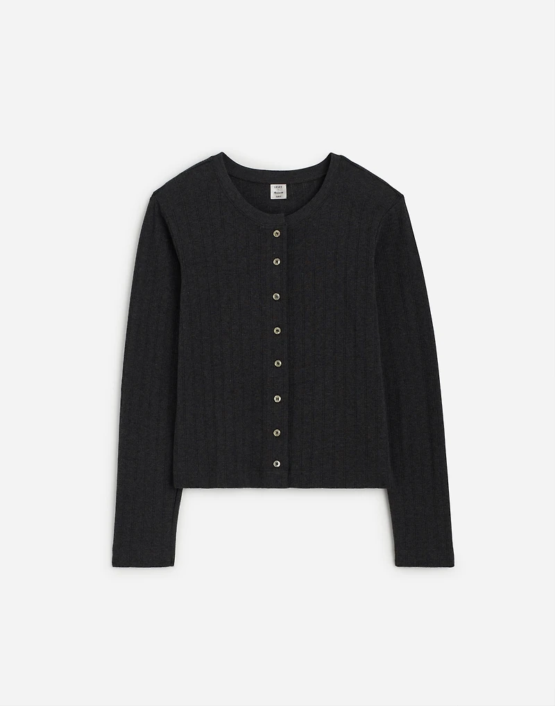 Madewell x LESET Pointelle Classic Crew Cardigan |