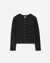 Madewell x LESET Pointelle Classic Crew Cardigan |